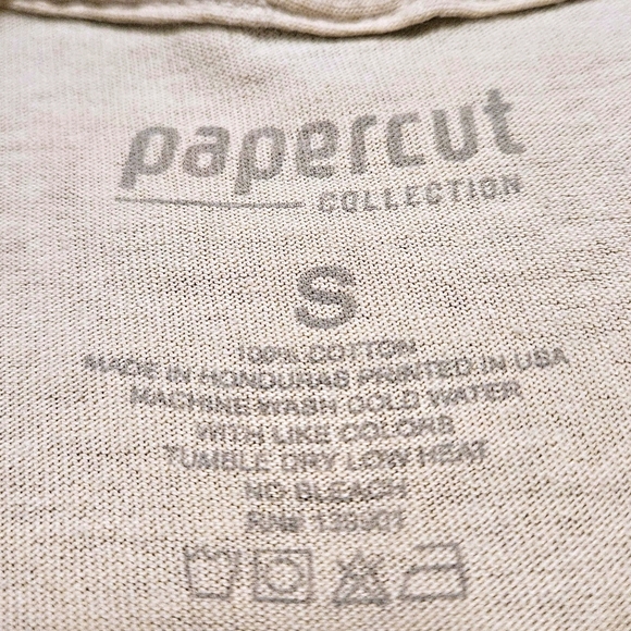 Papercut Collection Limitless Hustle Rose Graphic Tee Menās S Beige Floral Shirt - Picture 4 of 7